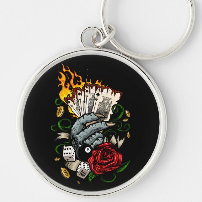 Hand Of Cards Key Ring (Front)