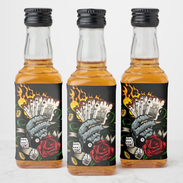Hand Of Cards Liquor Bottle Label (Bottles)