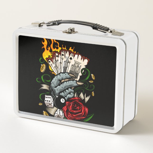 Hand Of Cards Metal Lunch Box (Front)