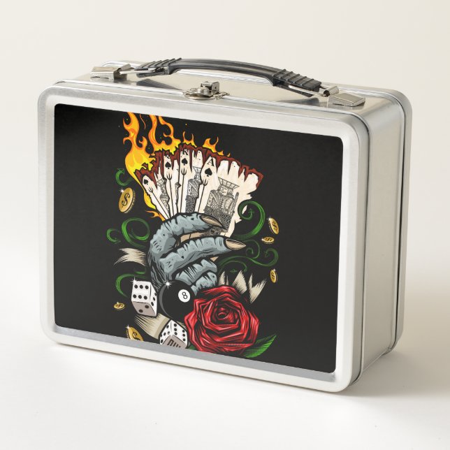 Hand Of Cards Metal Lunch Box (Front)