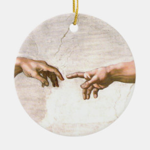 Hand of God by Michelangelo Ceramic Tree Decoration