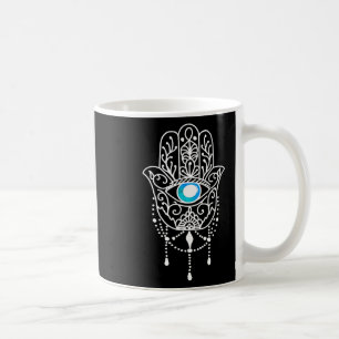 Hand Of Hamsa Evil Eye Namaste Yoga Meditation Min Coffee Mug