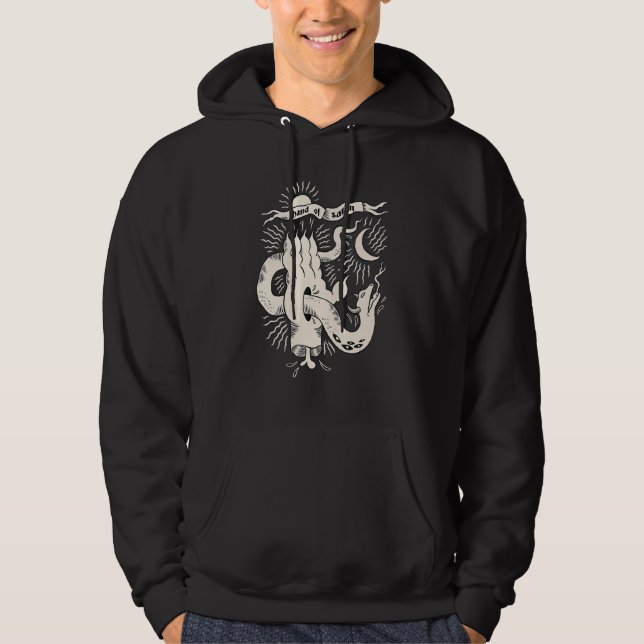 Hand Of Satan Demonic Serpent Hand Halloween Cresc Hoodie (Front)