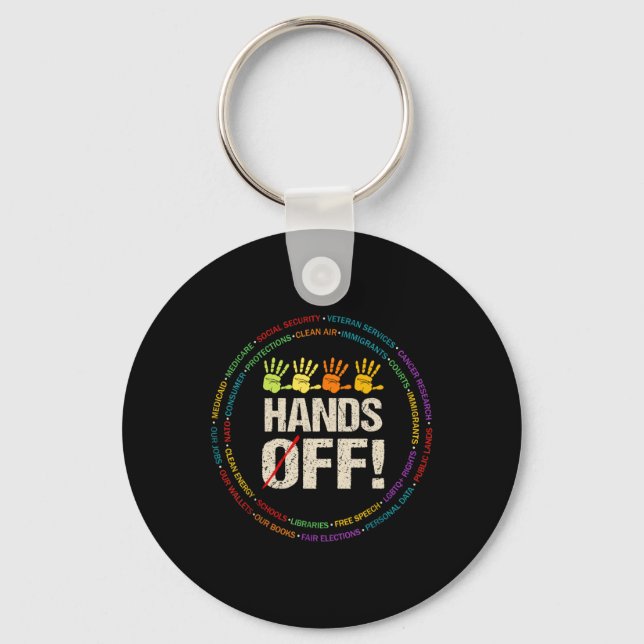 Hand Off My Social Security And Medicare Protest 2 Key Ring (Front)