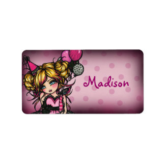 "Hand Out" Invite Birthday Girl Label Stickers