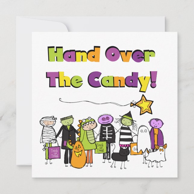 Hand Over the Candy Halloween Tshirts and Gifts Card (Front)