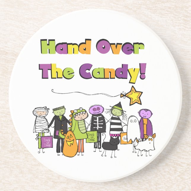 Hand Over the Candy Halloween Tshirts and Gifts Coaster (Front)
