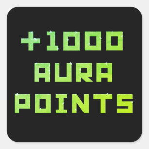 Hand-painted + 1000 Aura points Square Sticker