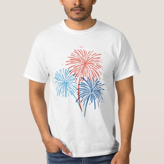 Hand-Painted 4th of July Fireworks Tee (Front)