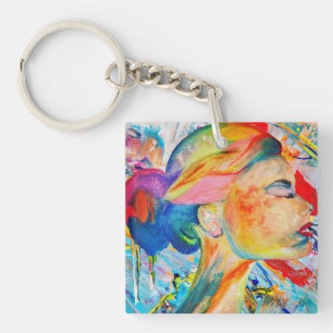 Hand-painted Abstract Acrylic Keychain