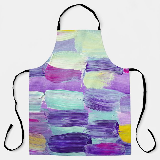 Hand Painted Abstract Art Background Apron (Front)
