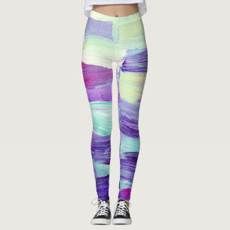 Hand Painted Abstract Art Background Leggings