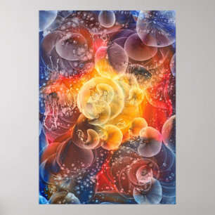 Hand Painted Abstract Art - Cosmic Glow Poster