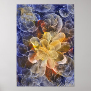 Hand Painted Abstract Bloom Art Poster