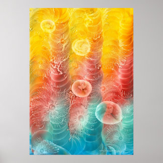 Hand Painted Abstract Energy Colourful Light Art Poster