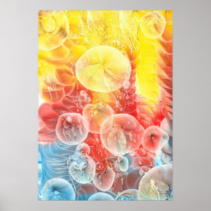 Hand Painted Abstract Energy Gouache Art Poster