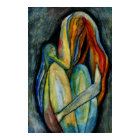 Hand Painted Abstract Female Modern Watercolor