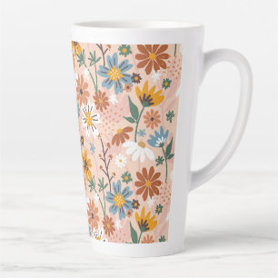 Hand-Painted Abstract Floral Pattern-23136 Latte Mug