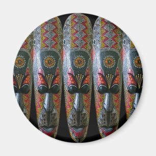 Hand Painted African Tribal Mask Magnet