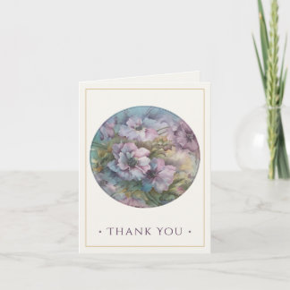 Hand-Painted Anemones Thank You Card — Plum & Gold