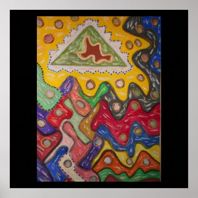 Hand painted art impression aboriginal type poster (Front)