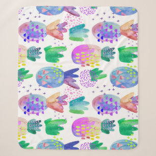 Hand-painted autumn flowers, seamless pattern. sherpa blanket