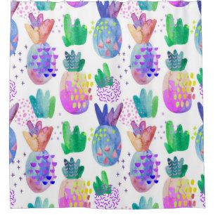 Hand-painted autumn flowers, seamless pattern. shower curtain