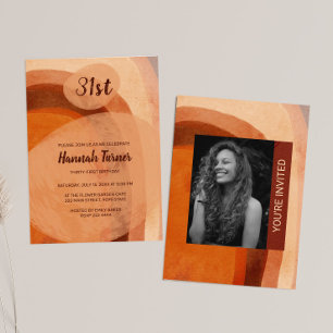 Hand- Painted Background Custom Photo Birthday Invitation