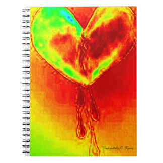Hand Painted Bleeding Heart Notebook