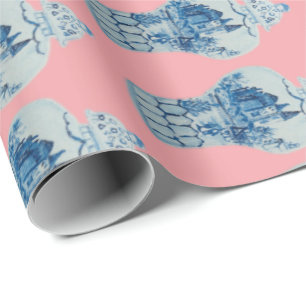 Hand Painted Blue and White Ginger Jar Wrapping Paper