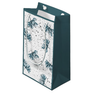 Hand painted blue Floral Small Gift Bag