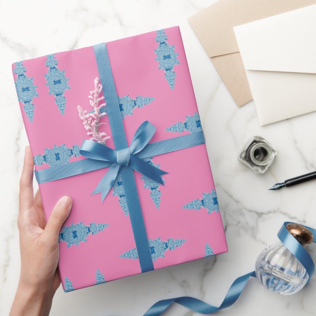 Hand Painted Blue Ginger Jar Wrapping Paper (Gifting)