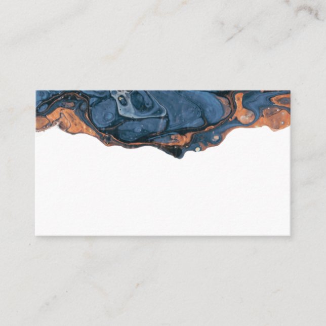 Hand Painted Blue Marble FLAT Place Cards (Front)