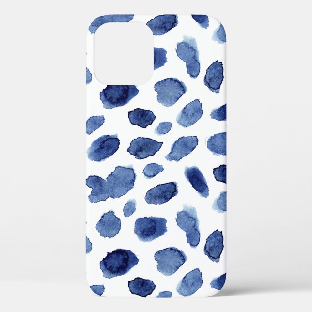 Hand Painted, Blue Watercolor Stains. Case-Mate iPhone Case (Back)