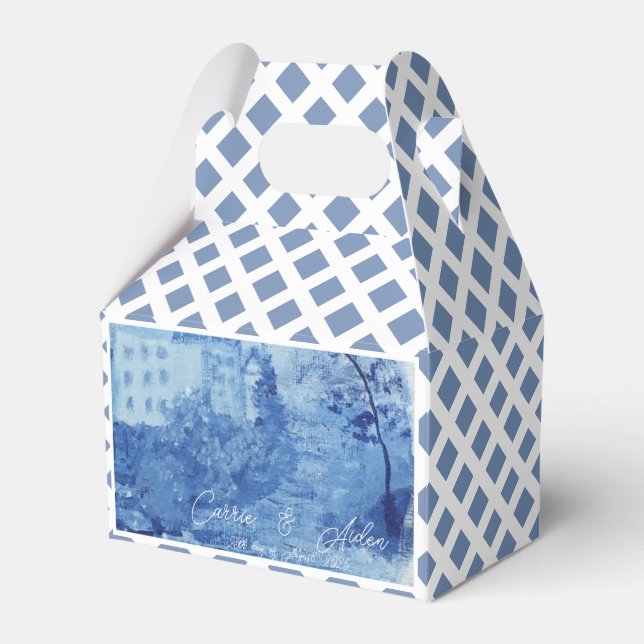 Hand Painted Blue Willow Ginger Jars Wedding  Favo Favour Box (Front Side)