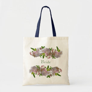 Hand painted botanical floral tote bag