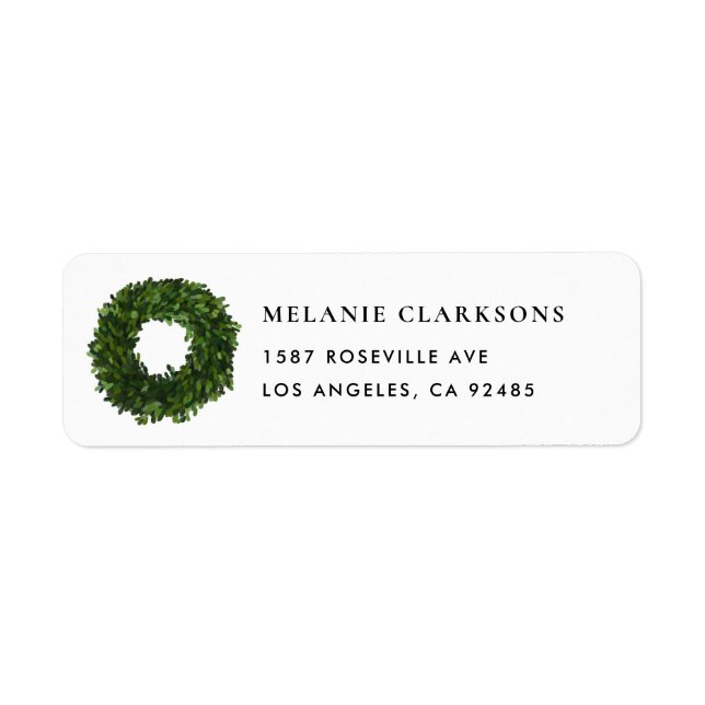 Hand Painted Boxwood Wreath Holiday (Front)