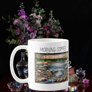 Hand Painted Brook Morning Coffee Personalise Mug