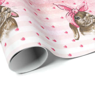 Hand painted Bunny glitter Wrapping Paper