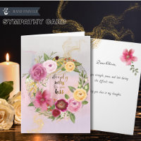 Hand Painted Burgundy Pink Floral Wreath Sympathy