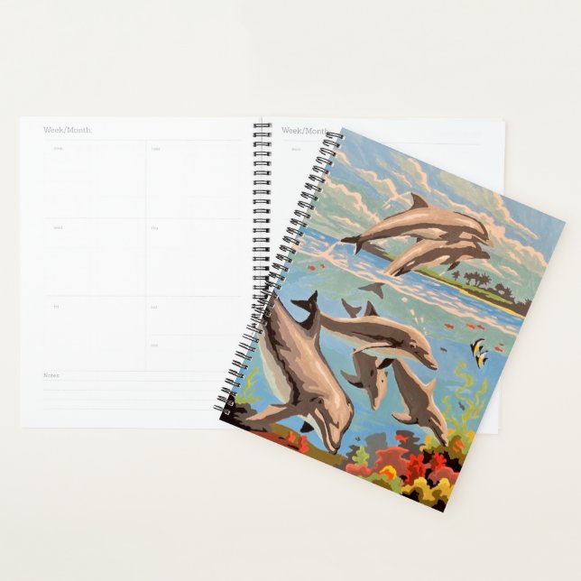 Hand Painted By Number | Playful Dolphins | Planner (Display)