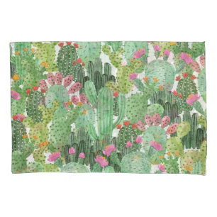 Hand Painted Cactus: Desert Green Pillowcase
