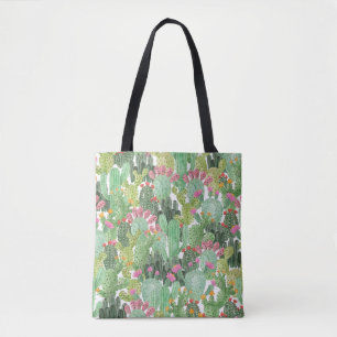 Hand Painted Cactus: Desert Green Tote Bag