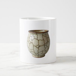 Hand-Painted Ceramic Crackle Artisan Kintsugi Effe Large Coffee Mug