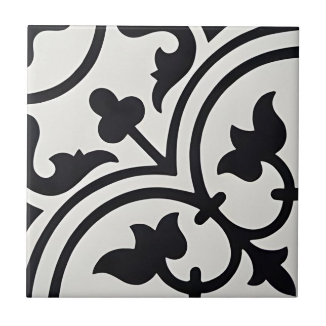 hand painted ceramic modern floral pattern tiles (Front)