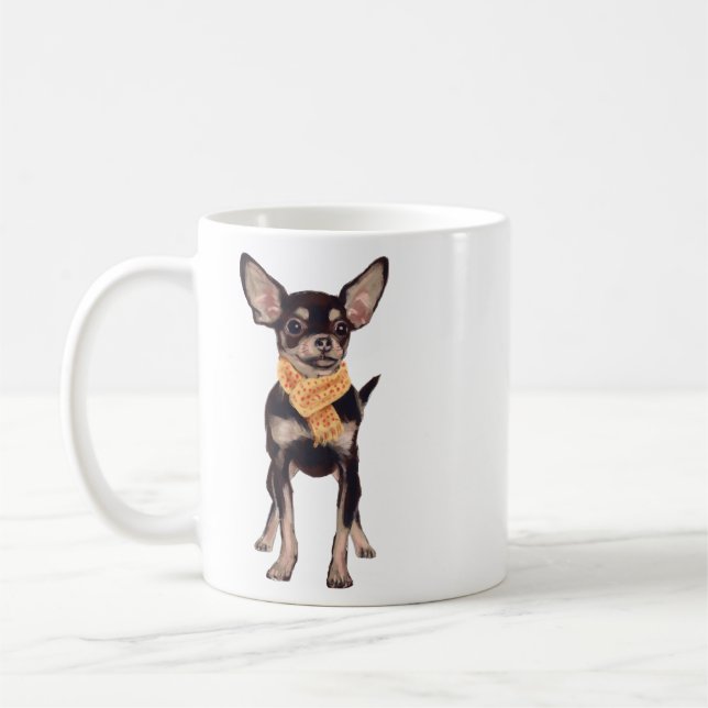 Hand-painted Charming Chihuahua Dog Coffee Mug (Left)