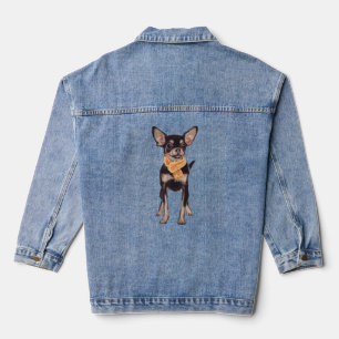 Hand-painted Charming Chihuahua Dog Denim Jacket