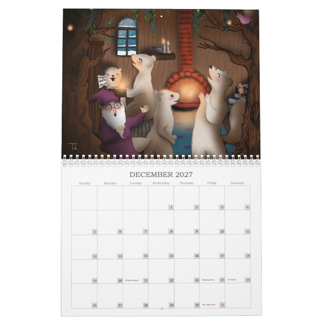 Hand-Painted Children Book Illustration 2025 Calendar (Dec 2027)