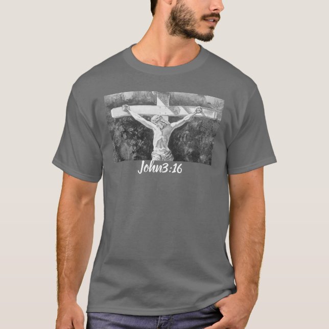 Hand Painted Christian Apparel John 3:16 T-Shirt (Front)