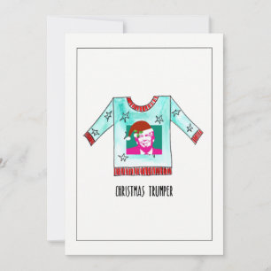 Hand painted Christmas Trumper Jumper Holiday Card